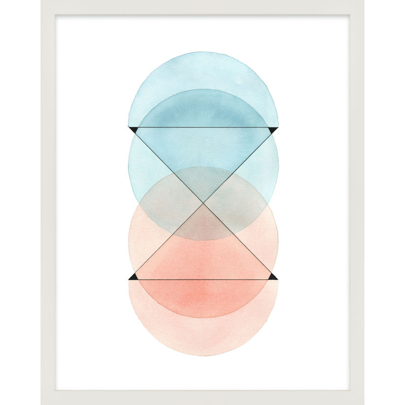 Love In Pink And Blue Print by Allison Rietta, 25" H x 20" W x 1.25" D, White Framed