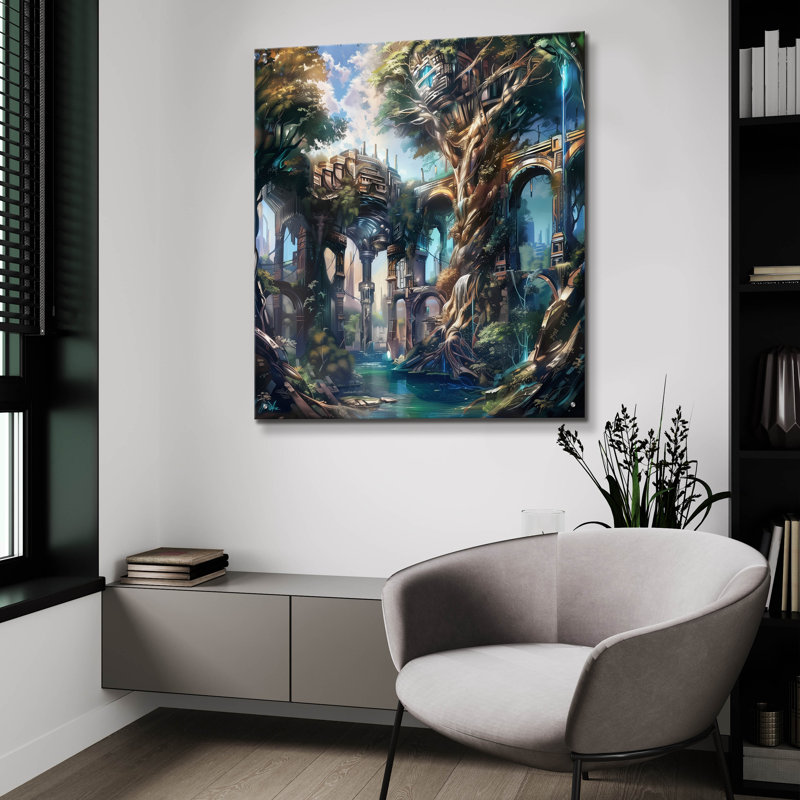 «Yesteryear» par r3darch0n, art mural en verre acrylique, H 36 po x l 36 po x P 0,2 po