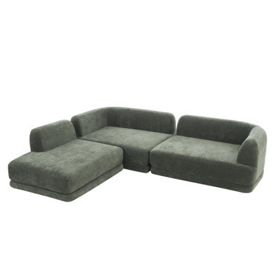 Spacious Green Sectionals, Foam Upholstery, Modern Design For Living Room