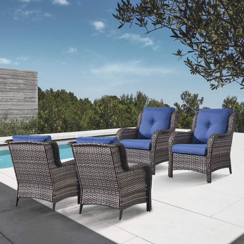 Bonia Outdoor Lounge Chair, Blue, Gray