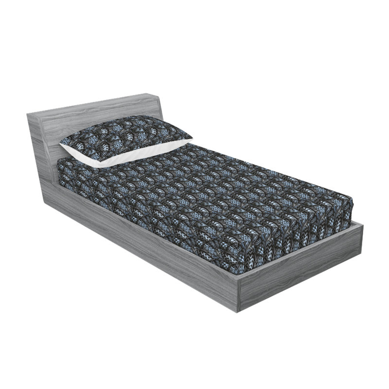 Drap-housse et taie décorative Ambesonne, Ensemble de draps pour lit simple avec 1 taie d'or