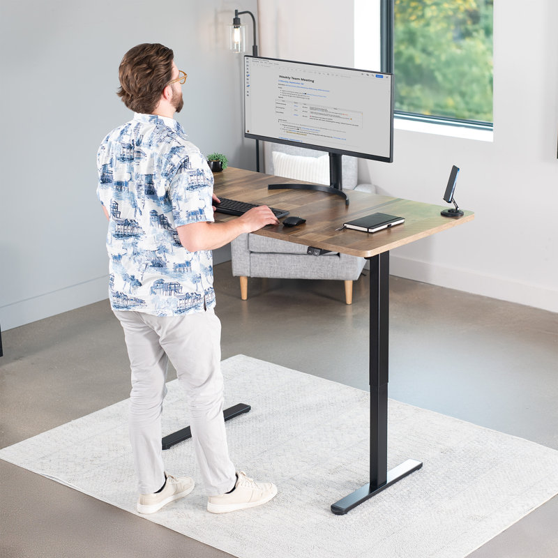 Bureau debout électrique Vivo, Bois recyclé, L 59 po, Noir