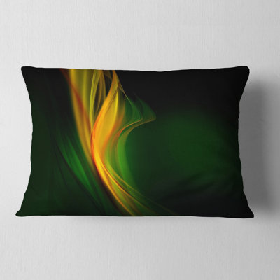Green Gold Upright Waves - Abstract Printed Throw Pillow