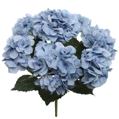 Arrangement ultra réaliste d'hortensias en soie