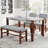 Space-Saving 4-Piece Dining Set with Marble-Look Table and Upholstered Seating