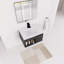 Meuble-lavabo mural 24 po avec lavabo en céramique et tablette ouverte, chêne foncé moderne-310186314