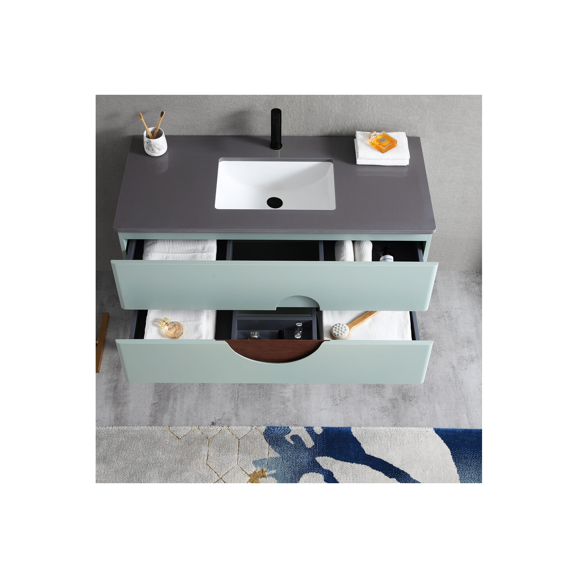 Kimber 48'' Single Bathroom Vanity, Aloe Green