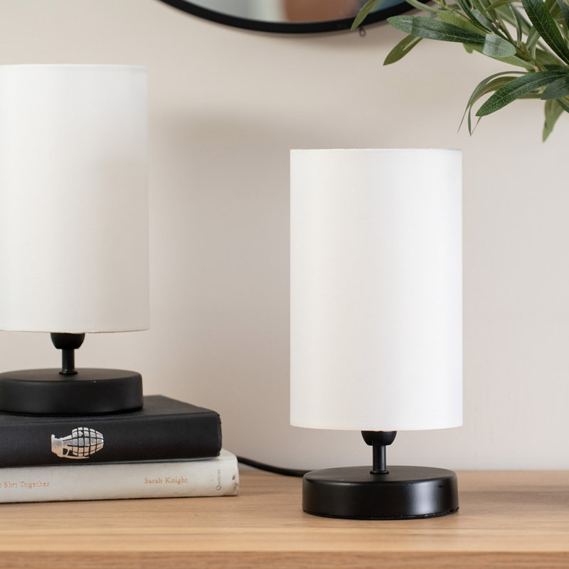 Romica Metal Table Lamp, Matt Black, White, No
