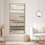 Rayures horizontales neutres en beige et brun - grande impression sur toile encadrée pour chambre principale-937671254-937671253