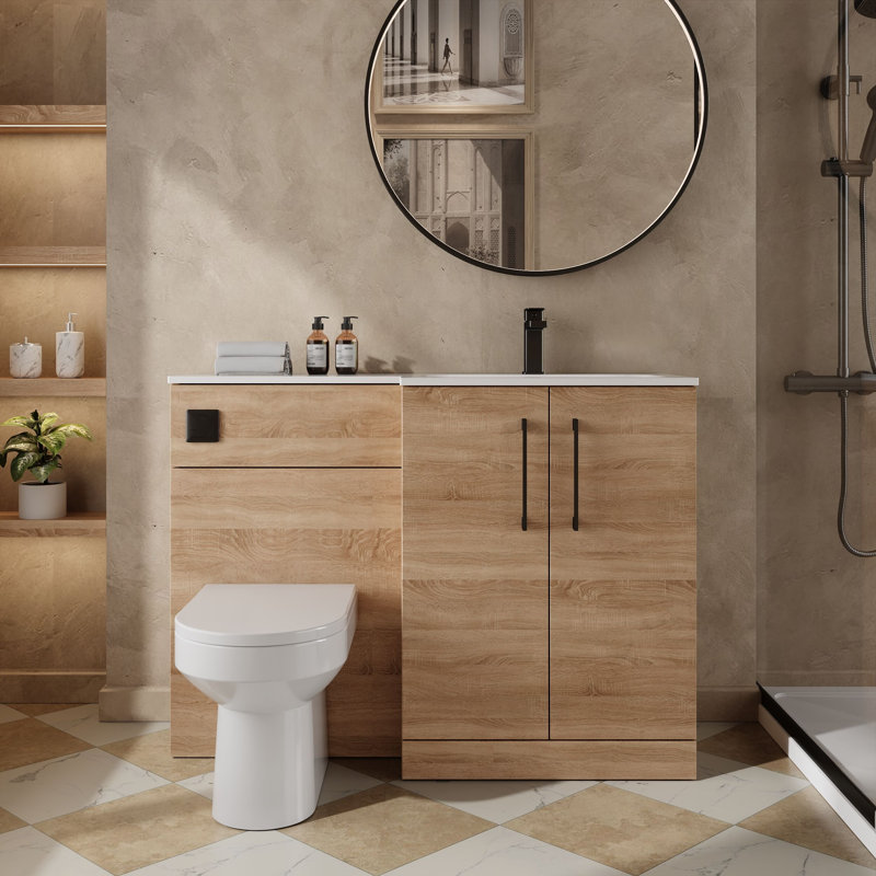Arno 1105 mm Bathroom Vanity, Bleached Oak