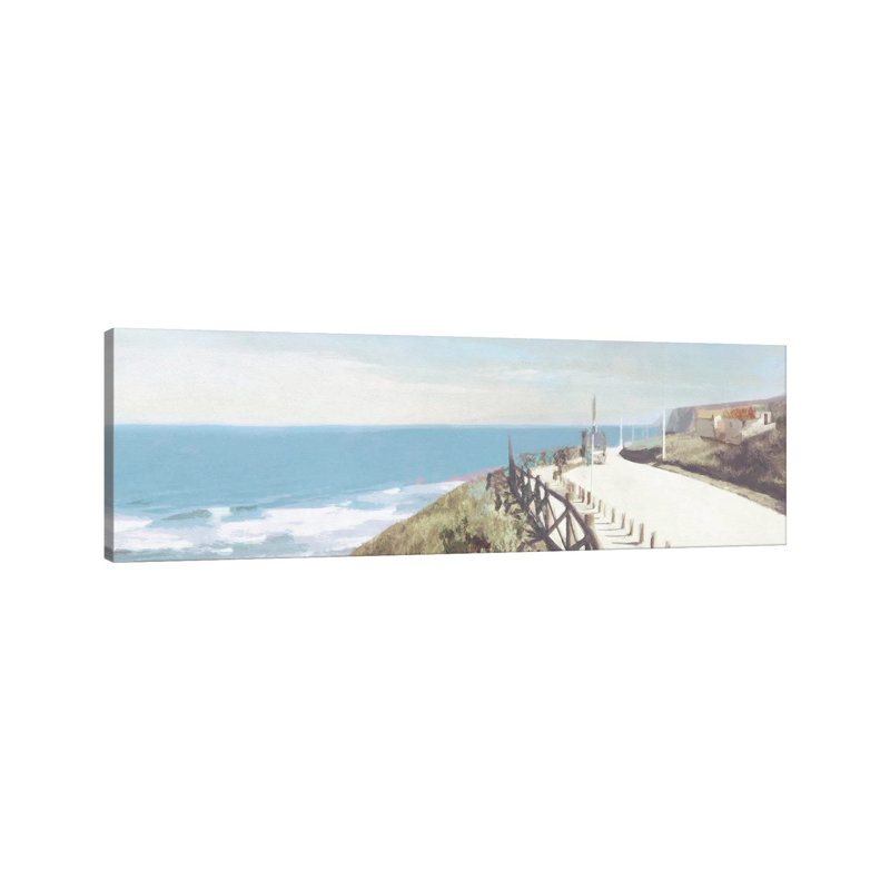 Clifftop Cottage by Noah Bay - Wrapped Canvas Panoramic Painting, 30.48 cm H x 91.44 cm W x 3.175 cm D