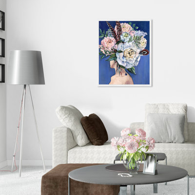 Beautiful Floral Hair - Peinture encadrée sur papier