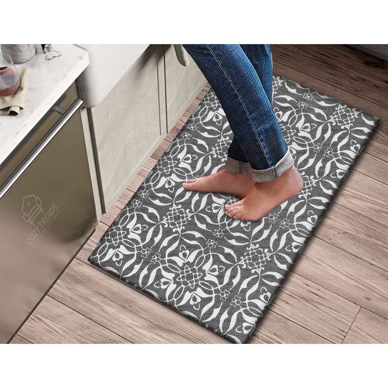 Tapis anti-fatigue pour cuisine sur pied, Gris foncé