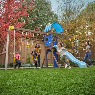 Rainbow Wooden Gym for Child Montessori Pine Wood Playground 