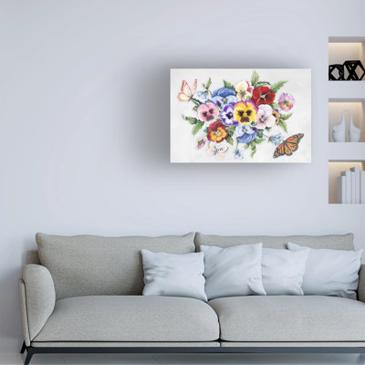 «Jean Plout Pansies In The Garden», art sur toile