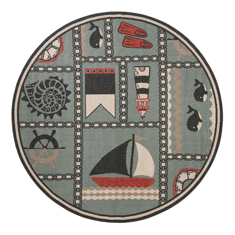 Angelys Indoor/Outdoor Area Rug, Round 3'1"
