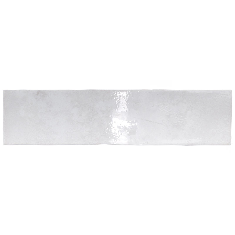 Biarritz 3" x 11.88" Straight Edge Ceramic Brick Look Subway Wall Tile, White