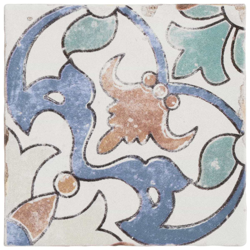 Paula Purroy Talia 5x5 Matte Ceramic Tile, Fiesta