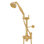 Edwardian™ Riser Diverter, Handshower, Handshower Holder, Hose and 8" Thermostatic Outlet