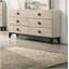 Commode de chambre à coucher avec plateau en faux marbre et 6 tiroirs de rangement-1905288693
