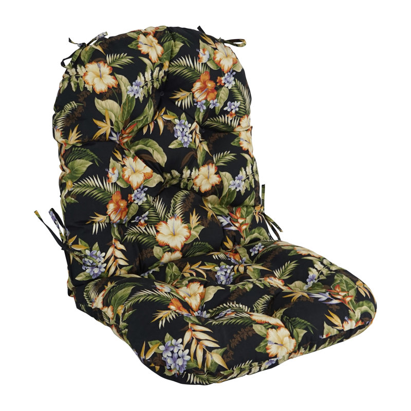 Outdoor 6'' Seat / Back Cushion, Freeport Floral Ebony