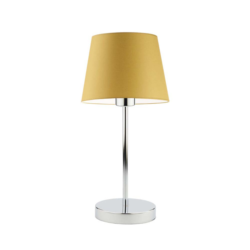 Arsens Metal Table Lamp, Mustard, Chrome