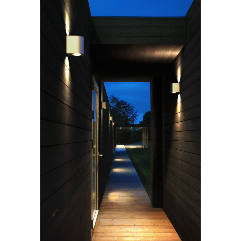10.4cm H Integrated LED Outdoor Flush Mount, Brass, Brass