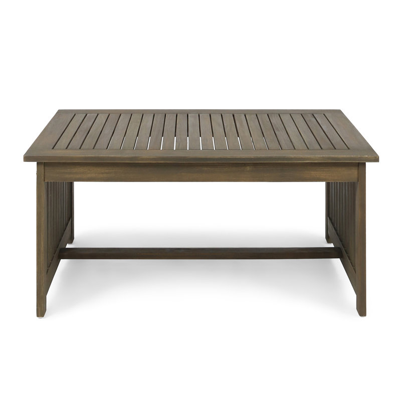 Grace Broad Acacia Wood Outdoor Coffee Table in Gray