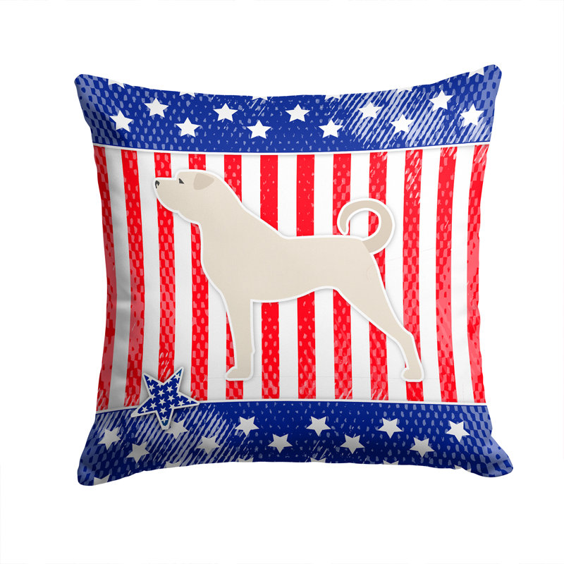 Patriotic Outdoor Throw Pillow, 14" H x 14" W x 3" D