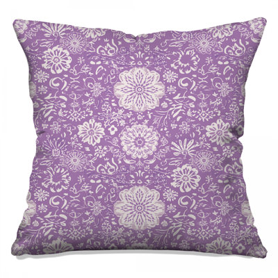 Coussins décoratifs mauves à motif floral
