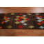 Tapis de couloir géométrique brun foncé noué à la main 3 x 10