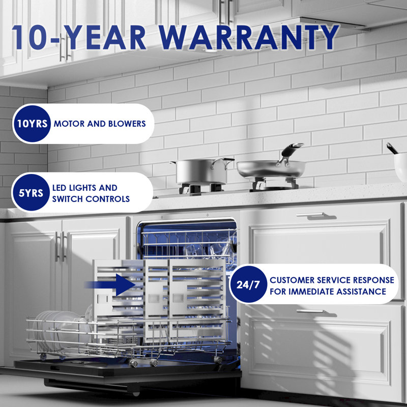 36'' 900 CFM Convertible Insert Range Hood with Ducted and Ductless Mode,4-Speed Control,LED Lights,Permanent Filters in Stainless Steel
