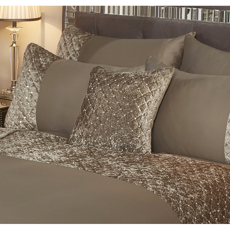 Glamour Square Throw Pillow Cover, Mink