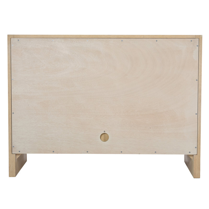 Finley Solid Wood Accent Cabinet, Natural Pale Oak