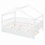 Lit double en bois avec lit gigogne simple, blanc-1403321799