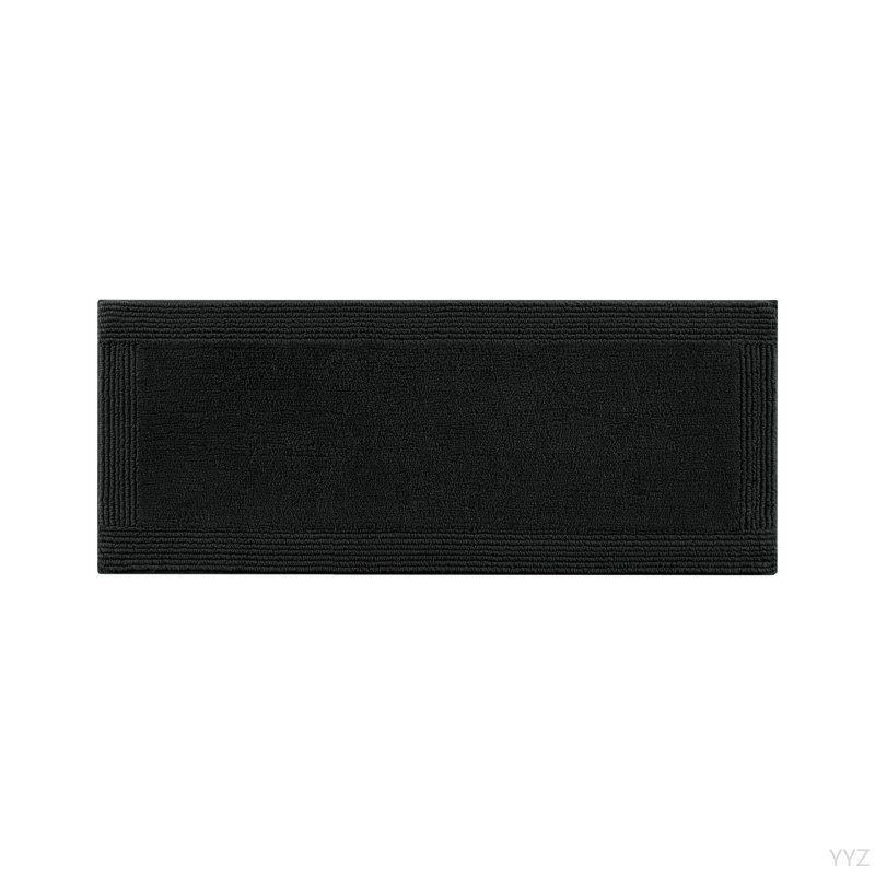 1 PCS 24X44" 100% Cotton Tufted 3000 GSM Reversible Bath Rug Black, Rectangle - 44" L x 24" W