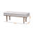 Thorn Bench Greyish Beige Fabric Upholstery and Walnut Finish, 18.09" H X 48.16" W X 17.49" D