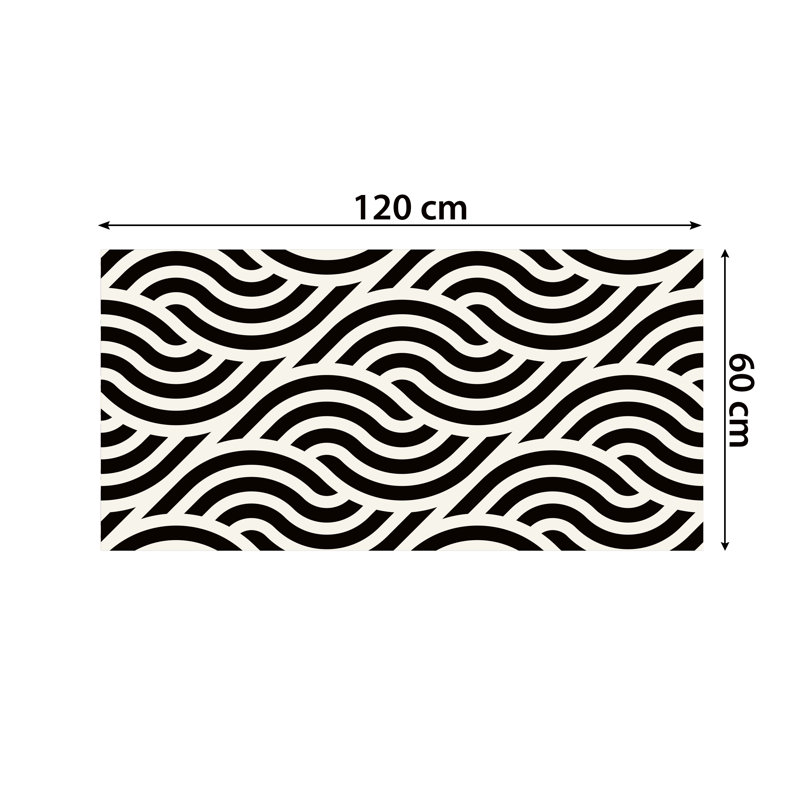 120 x 60cm PVC Field Tile in Black/White