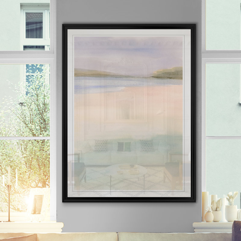 «Island Calm I», reproduction d'art sur toile, H 30,5 po x l 42,5 po x P 1,5 po, Cadre noir