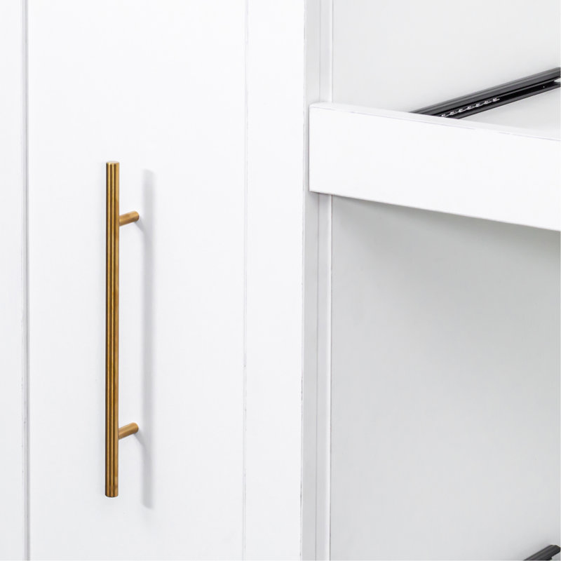 Armoire de cuisine avec étagère de rangement coulissante multifonctionnelle, armoire de rangement de ferme avec 4 portes, organisateurs de garde-manger pour la cuisine, la salle à manger (blanc)