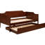 Lit de jour simple avec couchette en cerisier avec couchette, style classique moderne, design, panneaux élégants, bois, lit gigogne pour panneaux de chambre à coucher, construction en bois,
