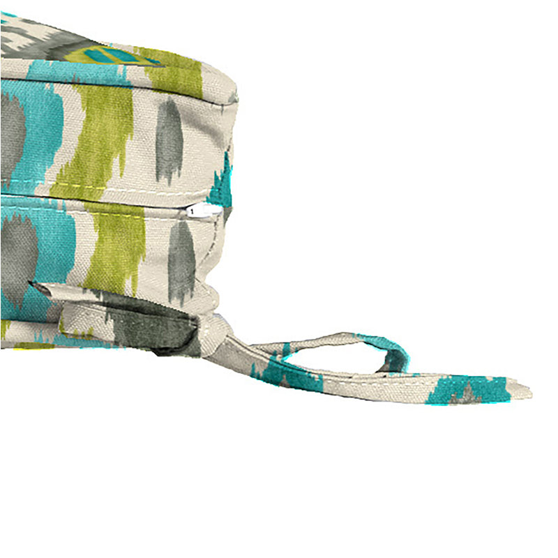 24" x 24" Outdoor Deep Seat Cushion with Ties and Welt (Set of 2), Multi-Colored Damask