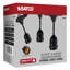24Ft - LED String Light - 12 Socketed Black Cord And Plug Only