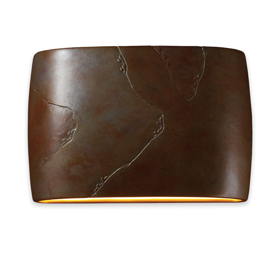 Logan Ceramic Outdoor Light, 9.75" H x 16" W x 4" D, Tierra Red Slate, Incandescent