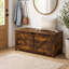 Banc de rangement pour hall d'entrée rétro avec charnières, assemblage facile-1066027205