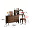 Coiffeuse 94,49 po en bois massif de style américain avec miroir de coiffeuse