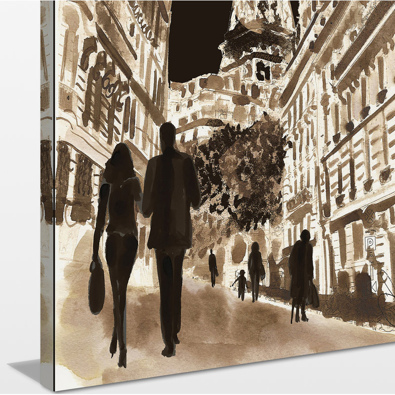 «Paris at Night», reproduction d'art sur toile encadrée, Toile tendue, H 30 po x l 18 po x P 1 po