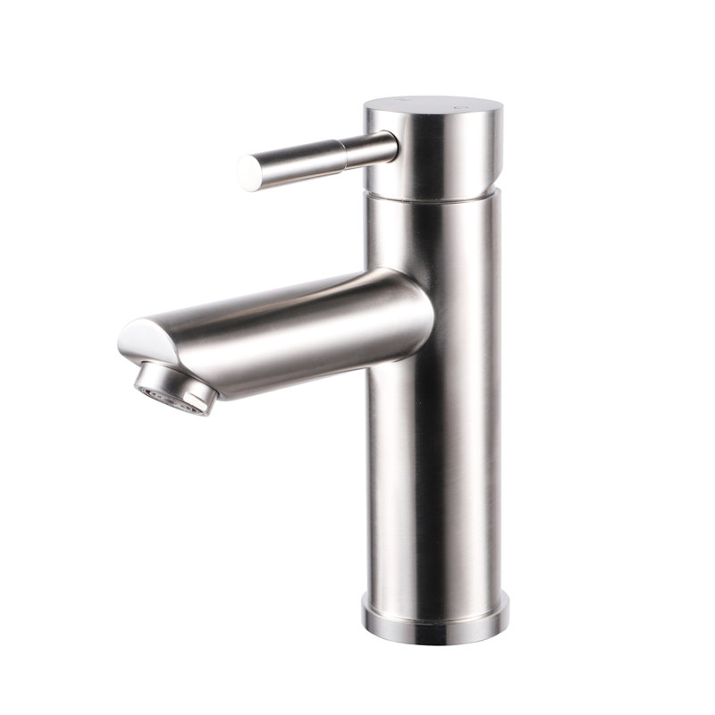 Robinet de salle de bain noir à un trou, Nickel brossé