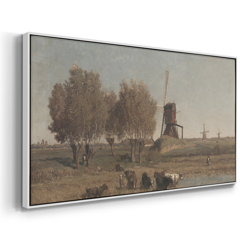 Paysage, série Dxxxix, toile tendue avec châssis, prête à être accrochée, H 17 po x l 33 po, Blanc