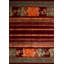 Presidential Hand Knotted Striped Area Rug in Red/Yellow/Green-50181922